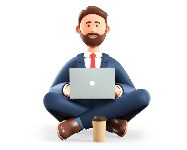 "Male software developer coding on a laptop in a casual workspace"