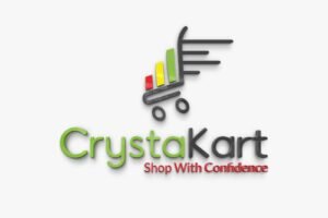 "Crystakart logo design with the tagline 'Shop with Confidence' – modern and professional branding created by doitcreation.com